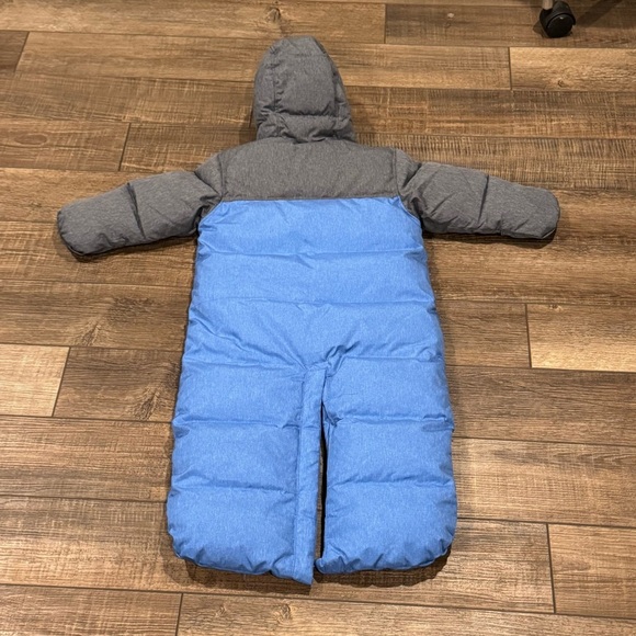 Columbia Baby Insulated Bunting Snowsuit Convertible Blue Gray Hood 18-24 Months - Picture 7 of 12